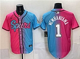 Men's San Antonio Spurs #1 Victor Wembanyama Pink Blue Limited Stitched Jersey Dzhi,baseball caps,new era cap wholesale,wholesale hats