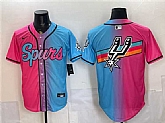 Men's San Antonio Spurs Team Big Logo Pink Blue Limited Stitched Jersey Dzhi,baseball caps,new era cap wholesale,wholesale hats