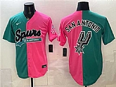 Men's San Antonio Spurs Team Big Logo Teal Pink Split Stitched Jersey Dzhi,baseball caps,new era cap wholesale,wholesale hats