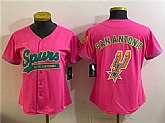Women's San Antonio Spurs Team Big Logo Pink Stitched Jersey Dzhi,baseball caps,new era cap wholesale,wholesale hats