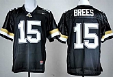 Men's Purdue Boilermakers #15 Drew Brees Black Jersey,baseball caps,new era cap wholesale,wholesale hats