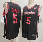 Men's Houston Cougars #5 Chris Cenac Jr. Black Stitched Jersey,baseball caps,new era cap wholesale,wholesale hats