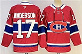 Men's Montreal Canadiens #17 Josh Anderson Red 2024-25 Stitched Jersey,baseball caps,new era cap wholesale,wholesale hats