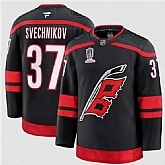 Men's Carolina Hurricanes #37 Andrei Svechnikov Black 2026 Stanley Cup Champions Home Stitched Jersey Dzhi,baseball caps,new era cap wholesale,wholesale hats