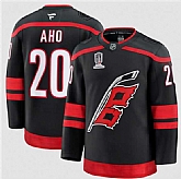 Men's Carolina Hurricanes #20 Sebastian Aho Black 2026 Stanley Cup Champions Home Stitched Jersey Dzhi,baseball caps,new era cap wholesale,wholesale hats