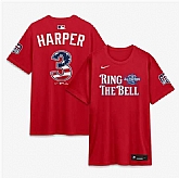 Men's National League #3 Bryce Harper Red 2026 All-Star Game Name & Number T-Shirt,baseball caps,new era cap wholesale,wholesale hats