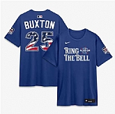 Men's American League #25 Byron Buxton Blue 2026 All-Star Game Name & Number T-Shirt,baseball caps,new era cap wholesale,wholesale hats