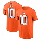 Men's Denver Broncos #10 Bo Nix Orange Name & Number T-Shirt,baseball caps,new era cap wholesale,wholesale hats