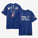 Men's American League #7 Bobby Witt Jr. Blue 2026 All-Star Game Name & Number T-Shirt,baseball caps,new era cap wholesale,wholesale hats