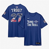 Men's American League #27 Mike Trout Blue 2026 All-Star Game Name & Number T-Shirt,baseball caps,new era cap wholesale,wholesale hats