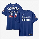 Men's American League #27 Vladimir Guerrero Jr. Blue 2026 All-Star Game Name & Number T-Shirt,baseball caps,new era cap wholesale,wholesale hats