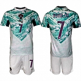 Men's Portugal Team #7 Cristiano Ronaldo Green 2026 World Cup Away Soccer Jersey Suit,baseball caps,new era cap wholesale,wholesale hats