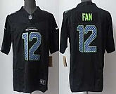 Men's Seattle Seahawks #12 Fan Limited Black Fashion FUSE Vapor Jersey,baseball caps,new era cap wholesale,wholesale hats