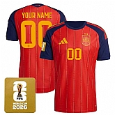 Men's Spain Team Custom Red 2026 World Cup Home Soccer Jersey,baseball caps,new era cap wholesale,wholesale hats