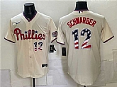 Men's Philadelphia Phillies #12 Kyle Schwarber Cream USA 250 Fourth of July Home Stitched Jersey Dzhi,baseball caps,new era cap wholesale,wholesale hats