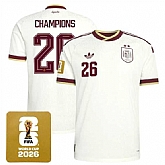 Men's Spain Team #26 Champions White 2026 World Cup Away Soccer Jersey,baseball caps,new era cap wholesale,wholesale hats