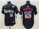 Men's Las Vegas Raiders #15 Fernando Mendoza Black USA 250 Fourth of July 'Gothic Sin City Shadows Edition' Vapor Limited Stitched Baseball Jersey Dzhi,baseball caps,new era cap wholesale,wholesale hats