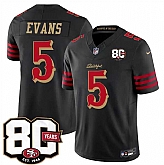 Men's San Francisco 49ers #5 Mike Evans Black 80th Anniversary Patch Rivalries 2026 F.U.S.E. Vapor Untouchable Limited Stitched Jersey Dzhi,baseball caps,new era cap wholesale,wholesale hats