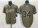 Men's Los Angeles Dodgers #34 Fernando Valenzuela Olive 2026 Armed Forces Day Stitched Jersey Dzhi,baseball caps,new era cap wholesale,wholesale hats