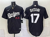 Men's Los Angeles Dodgers x KAWS #17 Shohei Ohtani Black Vapor Premier Limited Stitched Jersey,baseball caps,new era cap wholesale,wholesale hats