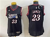 Women's Philadelphia 76ers #23 LeBron James Black 2026 Classic Edition Stitched Basketball Jersey(Run Small),baseball caps,new era cap wholesale,wholesale hats