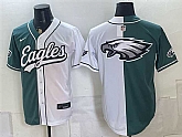 Men's Philadelphia Eagles Team Big Logo Green White Split Stitched Jersey,baseball caps,new era cap wholesale,wholesale hats