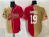 Men's San Francisco 49ers #19 Deebo Samuel Gold Red Split Stitched Jersey,baseball caps,new era cap wholesale,wholesale hats