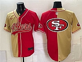 Men's San Francisco 49ers Team Big Logo Gold Red Split Stitched Jersey,baseball caps,new era cap wholesale,wholesale hats