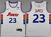 Men's Philadelphia 76ers #23 LeBron James White City Edition Swingman Stitched Jersey,baseball caps,new era cap wholesale,wholesale hats
