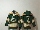 Men's Green Bay Packers #4 Brett Favre Green Lace-Up Pullover Hoodie,baseball caps,new era cap wholesale,wholesale hats