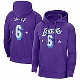 Men's Los Angeles Lakers #6 LeBron James Purple Pullover Hoodie,baseball caps,new era cap wholesale,wholesale hats