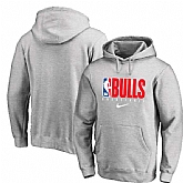 Men's Chicago Bulls Nike Spotlight Practice Performance Pullover Hoodie Heather Gray,baseball caps,new era cap wholesale,wholesale hats