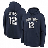 Men's Memphis Grizzlies #12 Ja Morant 2021 Navy Pullover Hoodie,baseball caps,new era cap wholesale,wholesale hats