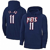Men's Brooklyn Nets #11 Kyrie Irving 2022 Navy Pullover Hoodie,baseball caps,new era cap wholesale,wholesale hats
