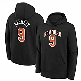 Men's New York Knicks #9 RJ Barrett Black Pullover Hoodie,baseball caps,new era cap wholesale,wholesale hats