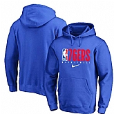 Men's Philadelphia 76ers Nike Spotlight Practice Performance Pullover Hoodie Royal,baseball caps,new era cap wholesale,wholesale hats