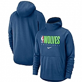 Men's Minnesota Timberwolves Nike Spotlight Practice Performance Pullover Hoodie Blue,baseball caps,new era cap wholesale,wholesale hats