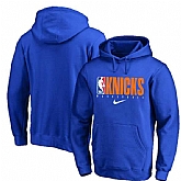 Men's New York Knicks Nike Spotlight Practice Performance Pullover Hoodie Blue,baseball caps,new era cap wholesale,wholesale hats