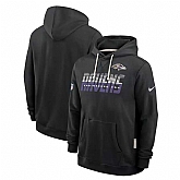 Men's Baltimore Ravens Black Sideline Standard Issue Top Prospect Dri-FIT Hoodie,baseball caps,new era cap wholesale,wholesale hats