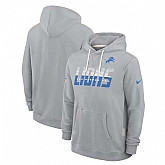 Men's Detroit Lions Gray Sideline Standard Issue Top Prospect Dri-FIT Hoodie,baseball caps,new era cap wholesale,wholesale hats