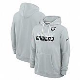 Men's Las Vegas Raiders Silver Sideline Standard Issue Top Prospect Dri-FIT Hoodie,baseball caps,new era cap wholesale,wholesale hats