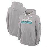 Men's Miami Dolphins Gray Sideline Standard Issue Top Prospect Dri-FIT Hoodie,baseball caps,new era cap wholesale,wholesale hats