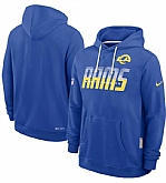 Men's Los Angeles Rams Royal Sideline Standard Issue Top Prospect Dri-FIT Hoodie,baseball caps,new era cap wholesale,wholesale hats