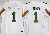 Men's Miami Hurricanes #1 Malachi Toney White F.U.S.E. Stitched Football Jersey,baseball caps,new era cap wholesale,wholesale hats