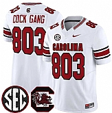 Men's South Carolina Fighting Gamecocks #803 Cock Gang White 2026 F.U.S.E. Stitched Nike Jersey Dzhi,baseball caps,new era cap wholesale,wholesale hats
