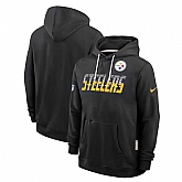 Men's Pittsburgh Steelers Black Sideline Standard Issue Top Prospect Dri-FIT Hoodie,baseball caps,new era cap wholesale,wholesale hats