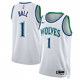 Men's Minnesota Timberwolves #1 LaMelo Ball White 2026-27 Association Swingman Edition Stitched Jersey Dzhi,baseball caps,new era cap wholesale,wholesale hats