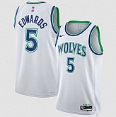 Men's Minnesota Timberwolves #5 Anthony Edwards White 2026-27 Association Swingman Edition Stitched Jersey Dzhi,baseball caps,new era cap wholesale,wholesale hats