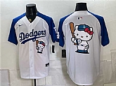 Men's Los Angeles Dodgers Hello Kitty White Royal Vapor Limited Stitched Jersey,baseball caps,new era cap wholesale,wholesale hats