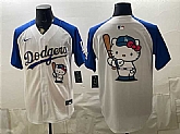Men's Los Angeles Dodgers White Royal Gold Hello Kitty Vapor Limited Stitched Jersey,baseball caps,new era cap wholesale,wholesale hats
